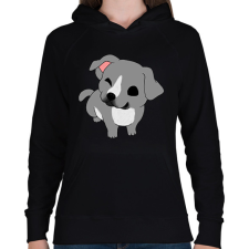 PRINTFASHION Amstaff/pitbull kutyus (szürke) - Női kapucnis pulóver - Fekete női pulóver, kardigán