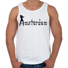 PRINTFASHION amsterdam-black-white - Férfi atléta - Fehér atléta, trikó