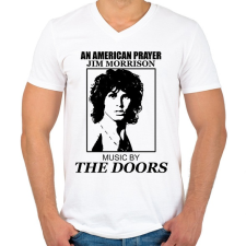 PRINTFASHION AN AMERICAN PRAYER-DRAW - Férfi V-nyakú póló - Fehér férfi póló