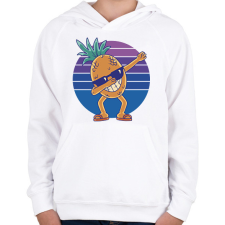 PRINTFASHION Ananász dab - Gyerek kapucnis pulóver - Fehér gyerek pulóver, kardigán