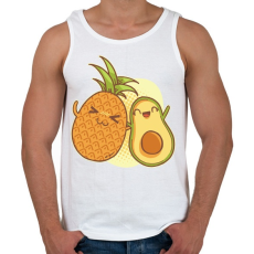 PRINTFASHION Ananász és avokádó - Férfi atléta - Fehér