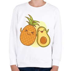 PRINTFASHION Ananász és avokádó - Gyerek pulóver - Fehér