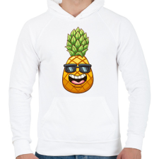 PRINTFASHION Ananász  - Férfi kapucnis pulóver - Fehér férfi pulóver, kardigán