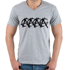 PRINTFASHION Anarchista audis - Férfi V-nyakú póló - Sport szürke férfi póló