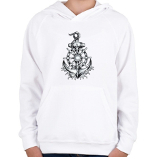 PRINTFASHION Anchor Drawing - Gyerek kapucnis pulóver - Fehér