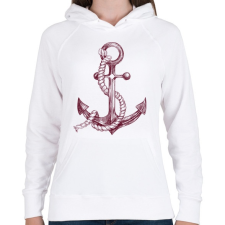 PRINTFASHION Anchor - Női kapucnis pulóver - Fehér női pulóver, kardigán