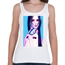 PRINTFASHION Android-ember-lány-absztrakt_1 - Női atléta - Fehér női trikó