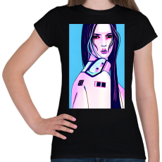 PRINTFASHION Android-ember-lány-absztrakt_1 - Női póló - Fekete