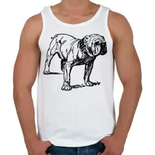 PRINTFASHION Angol buldog - English bulldog  - Férfi atléta - Fehér atléta, trikó