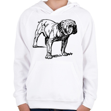 PRINTFASHION Angol buldog - English bulldog  - Gyerek kapucnis pulóver - Fehér