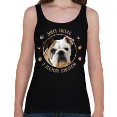 PRINTFASHION Angol buldog - Legjobb barát - Női atléta - Fekete