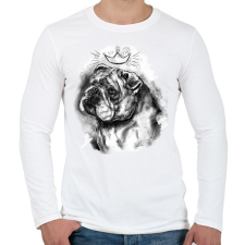 PRINTFASHION angol bulldog koronaval - Férfi hosszú ujjú póló - Fehér férfi póló