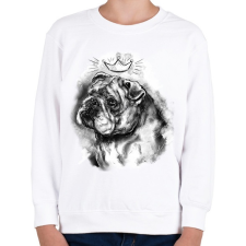 PRINTFASHION angol bulldog koronaval - Gyerek pulóver - Fehér gyerek pulóver, kardigán