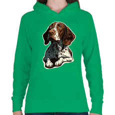 PRINTFASHION Angol vizsla pointer - Női kapucnis pulóver - Zöld