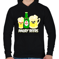PRINTFASHION Angry Beers - Férfi kapucnis pulóver - Fekete