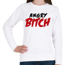 PRINTFASHION Angry Bitch - Női pulóver - Fehér női pulóver, kardigán