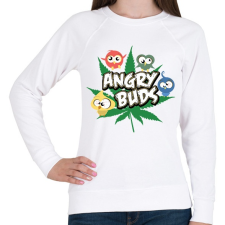 PRINTFASHION Angry Buds - Női pulóver - Fehér női pulóver, kardigán