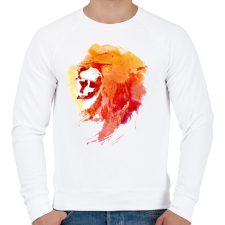 PRINTFASHION Angry lion - Férfi pulóver - Fehér férfi pulóver, kardigán