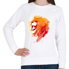PRINTFASHION Angry lion - Női pulóver - Fehér női pulóver, kardigán