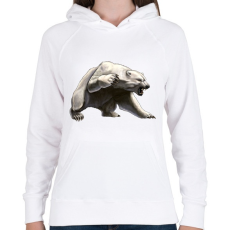 PRINTFASHION Angry Polar Bear - Női kapucnis pulóver - Fehér