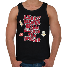 PRINTFASHION Angry women - Férfi atléta - Fekete