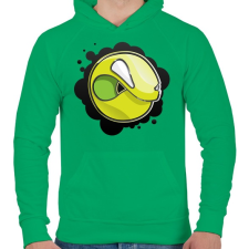 PRINTFASHION Angryball - Férfi kapucnis pulóver - Zöld férfi pulóver, kardigán