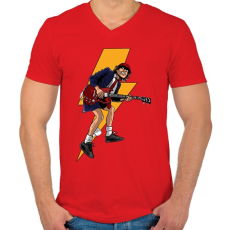 PRINTFASHION Angus  - Férfi V-nyakú póló - Piros