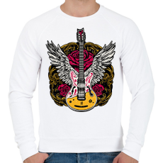 PRINTFASHION Angyali gitár - Férfi pulóver - Fehér
