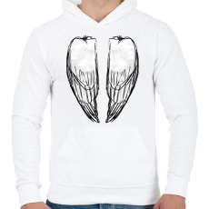 PRINTFASHION Angyalszárny (zárt) - Férfi kapucnis pulóver - Fehér