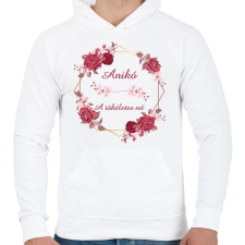 PRINTFASHION Anikó - Férfi kapucnis pulóver - Fehér férfi pulóver, kardigán