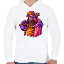 PRINTFASHION ANIMAL - Férfi kapucnis pulóver - Fehér férfi pulóver, kardigán