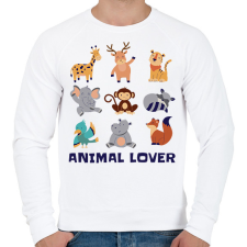 PRINTFASHION Animal lover - Férfi pulóver - Fehér férfi pulóver, kardigán