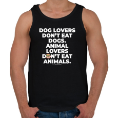 PRINTFASHION Animal lovers don't eat animals - vegán aktivista grafika #3 - Férfi atléta - Fekete