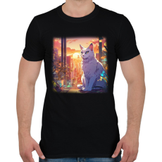 PRINTFASHION anime cica - Férfi póló - Fekete