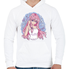 PRINTFASHION Anime csaj - Férfi kapucnis pulóver - Fehér férfi pulóver, kardigán