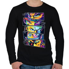 PRINTFASHION Anime szemek - Férfi hosszú ujjú póló - Fekete férfi póló