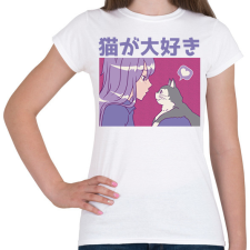 PRINTFASHION Animés csaj és cica - Női póló - Fehér női póló