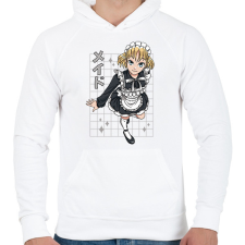 PRINTFASHION Animés csaj - Férfi kapucnis pulóver - Fehér férfi pulóver, kardigán