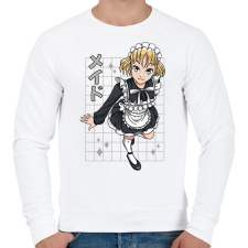 PRINTFASHION Animés csaj - Férfi pulóver - Fehér férfi pulóver, kardigán