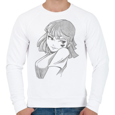 PRINTFASHION Animés csaj - Férfi pulóver - Fehér