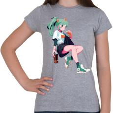 PRINTFASHION Animés csaj - Női póló - Sport szürke