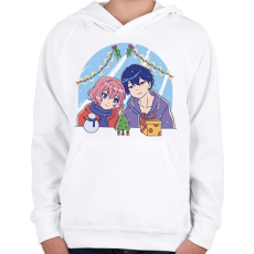 PRINTFASHION Animés karácsony - Gyerek kapucnis pulóver - Fehér