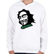 PRINTFASHION Anonymous - Gyerek kapucnis pulóver - Fehér