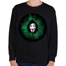 PRINTFASHION Anonymous hacker - Gyerek pulóver - Fekete gyerek pulóver, kardigán