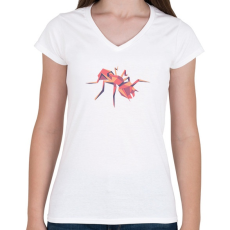 PRINTFASHION ant-hangya-polominta - Női V-nyakú póló - Fehér