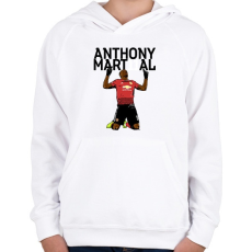 PRINTFASHION Anthony Martial - Gyerek kapucnis pulóver - Fehér