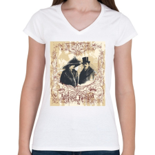 PRINTFASHION Antik divat - Női V-nyakú póló - Fehér női póló