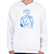 PRINTFASHION Antisocial cat - Gyerek kapucnis pulóver - Fehér