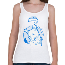 PRINTFASHION Antisocial cat - Női atléta - Fehér