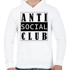 PRINTFASHION Antisocial club (black) - Férfi kapucnis pulóver - Fehér